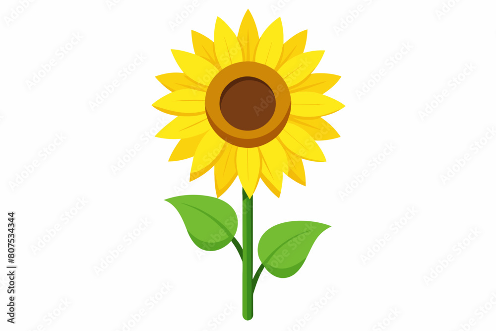 Obraz premium sunflower isolated on white background, sunflower Vector illustration, silhouette, bird, icon, svg, characters, Holiday t shirt, Hand drawn trendy Vector illustration, Rose flower