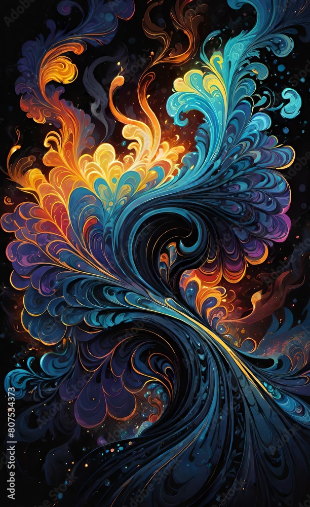 abstract fractal background with swirls