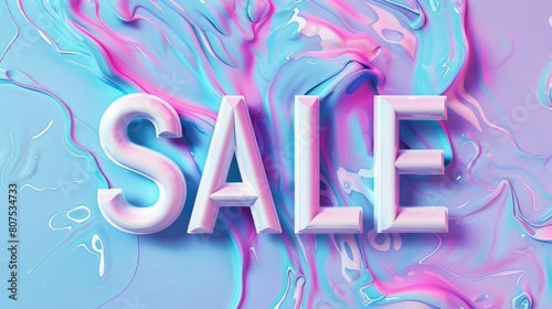 The word Sale created in Vaporwave Art.