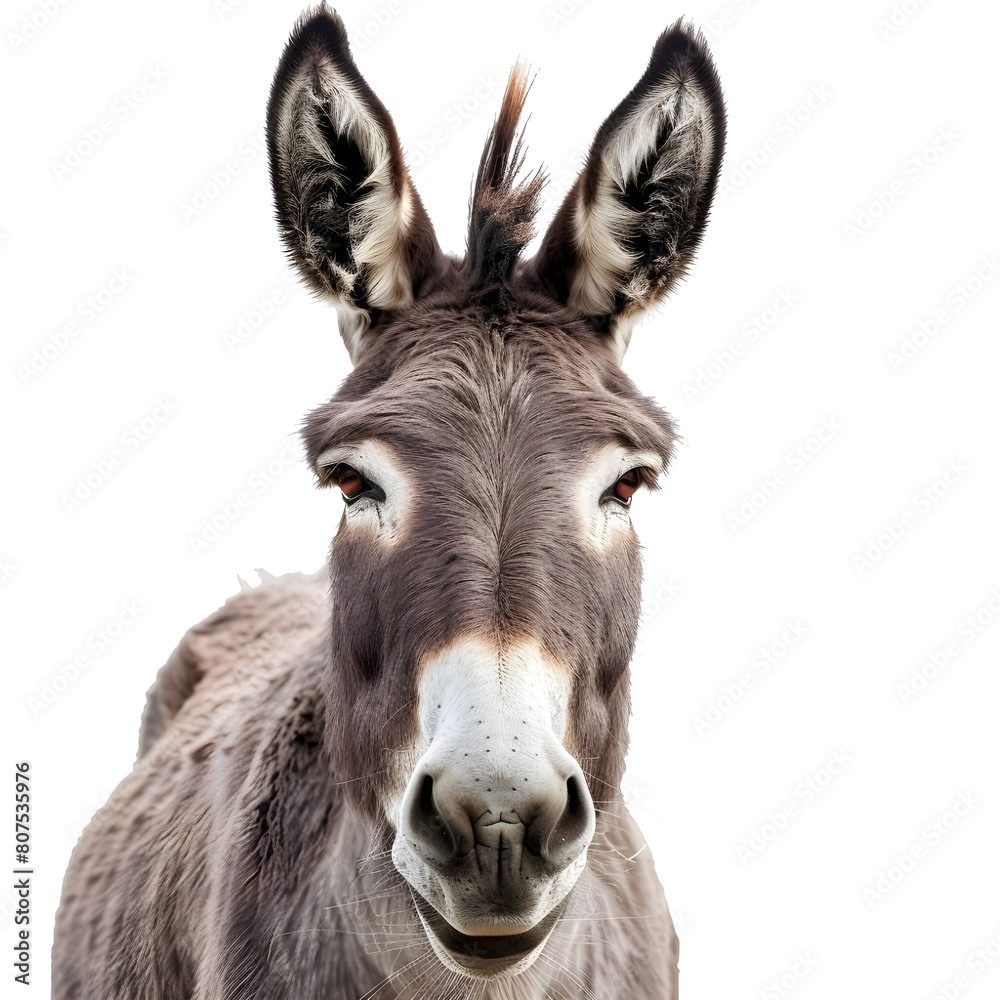portrait of a donkey with white background portrait of a donkey with white background