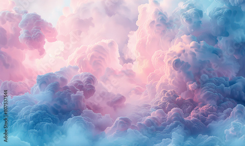 A vibrant and whimsical cloudscape infused with shades of pink and purple under a starlit sky. Generate AI