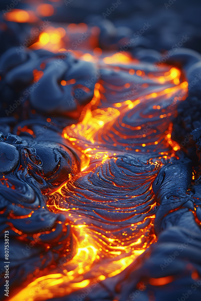 heat radiating from molten lava as it flows relentlessly heat radiating from molten lava as it flows relentlessly