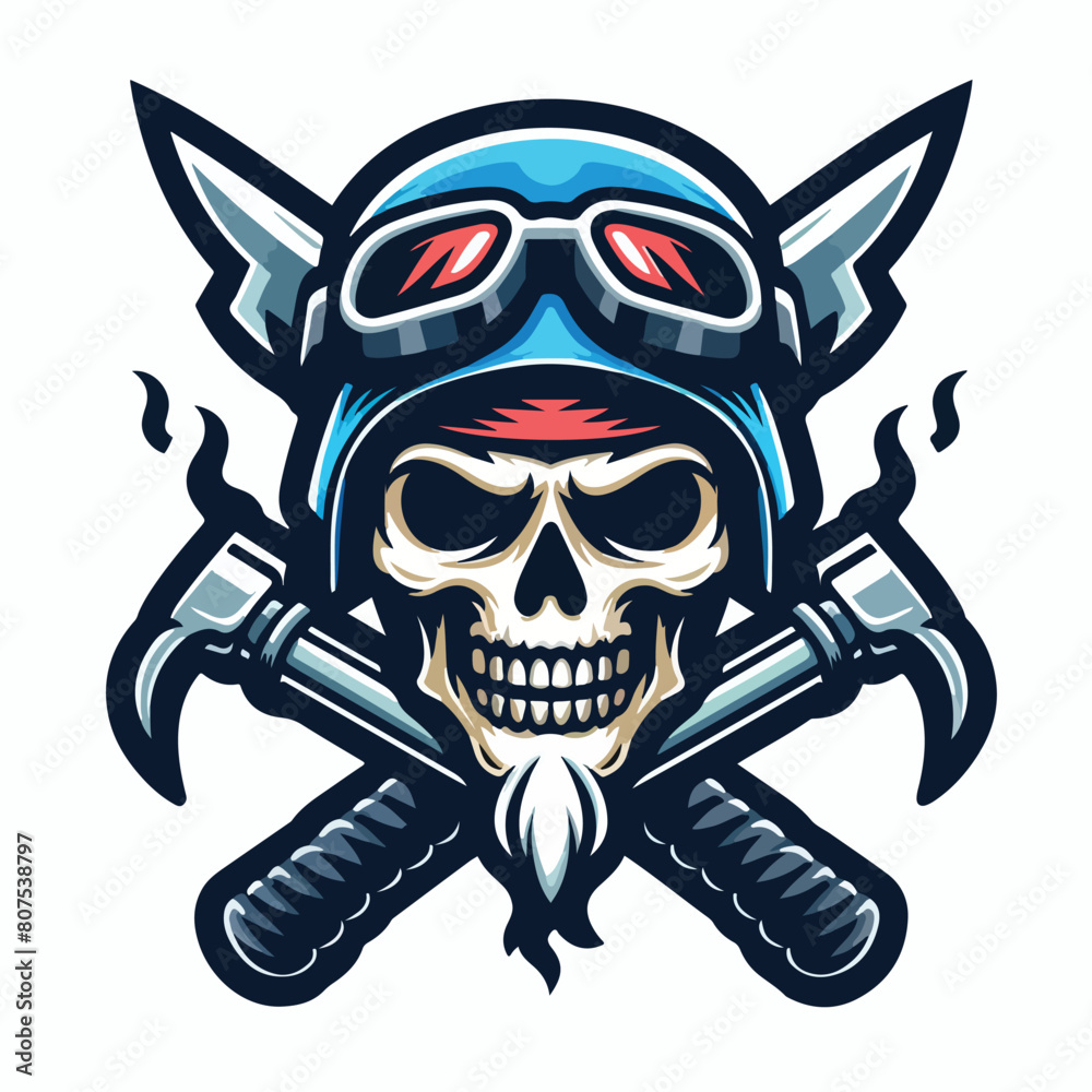 Fototapeta premium skull mascot logo icon Design