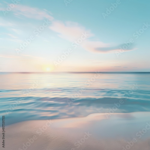 Show Glow HUD Big icon set of a serene beach  promoting peaceful relaxation with a subtly blurred ocean scene