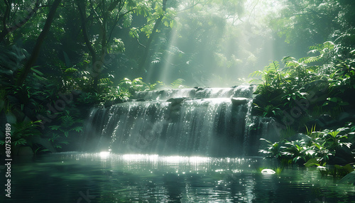 cool embrace of waterfalls amidst lush greenery