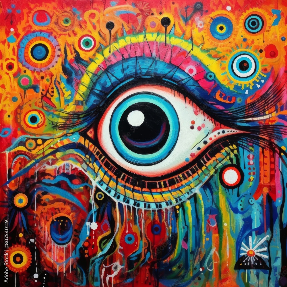 A colorful eye in abstract colours A colorful eye in abstract colours