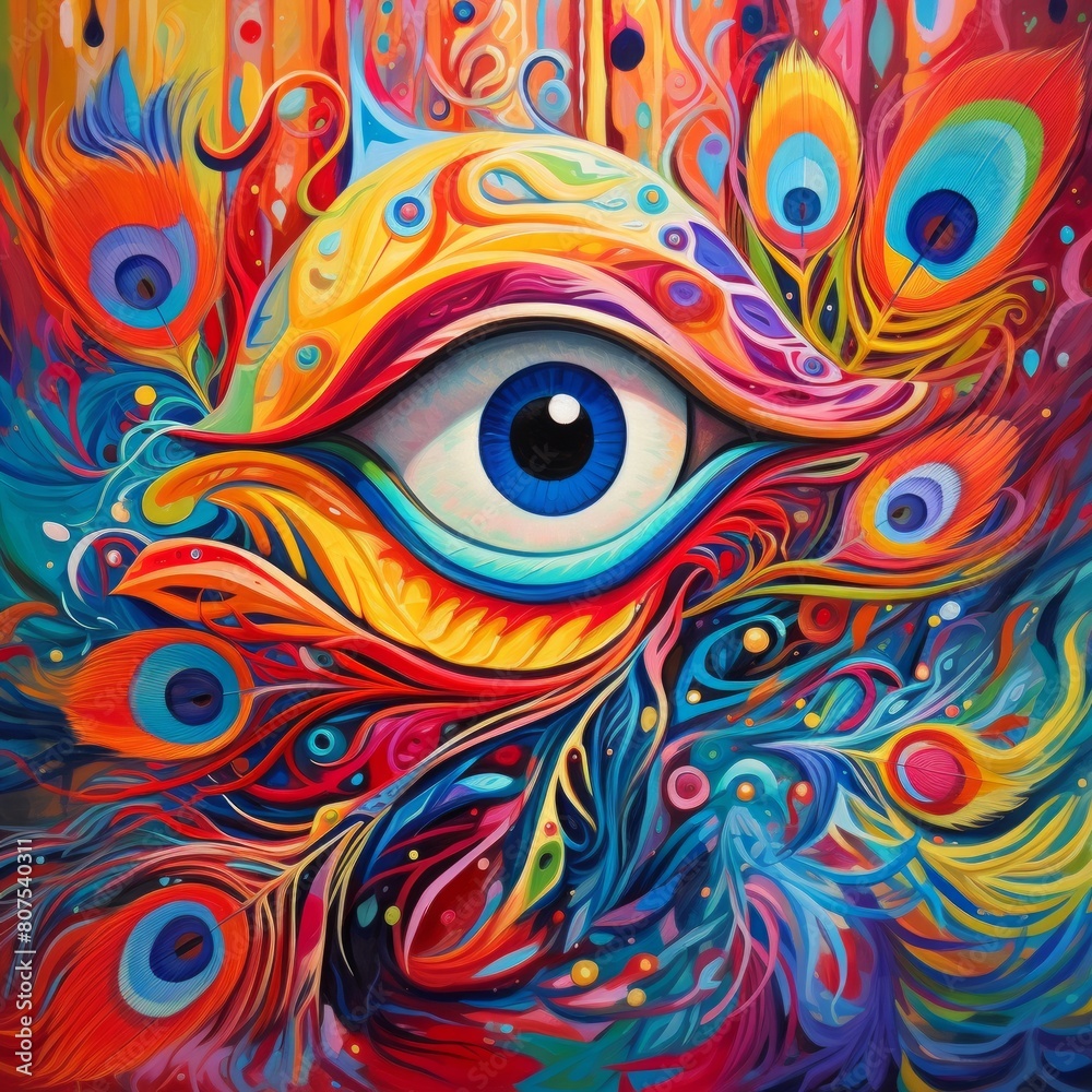 Fototapeta An abstract colourful beautiful eye.