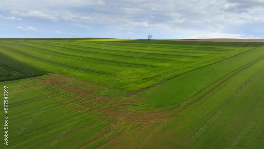 Wide shot of a field in a region of France Wide shot of a field in a region of France