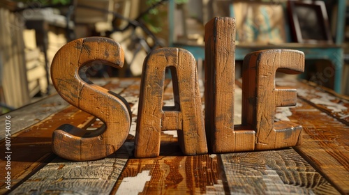 Wooden Mahogany Sale concept art poster.