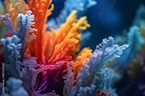 Vibrant Red Coral Reef Teeming with Marine Life in Underwater Wonderland photo