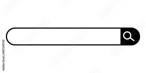 blank search bar, search box simple flat style vector illustration for text isolated on white and transparent background. black website search banner