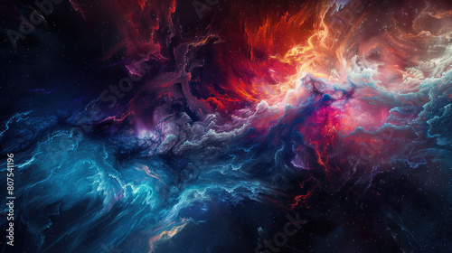 Stunning cosmic backdrop featuring nebulae and stars swirling in outer space