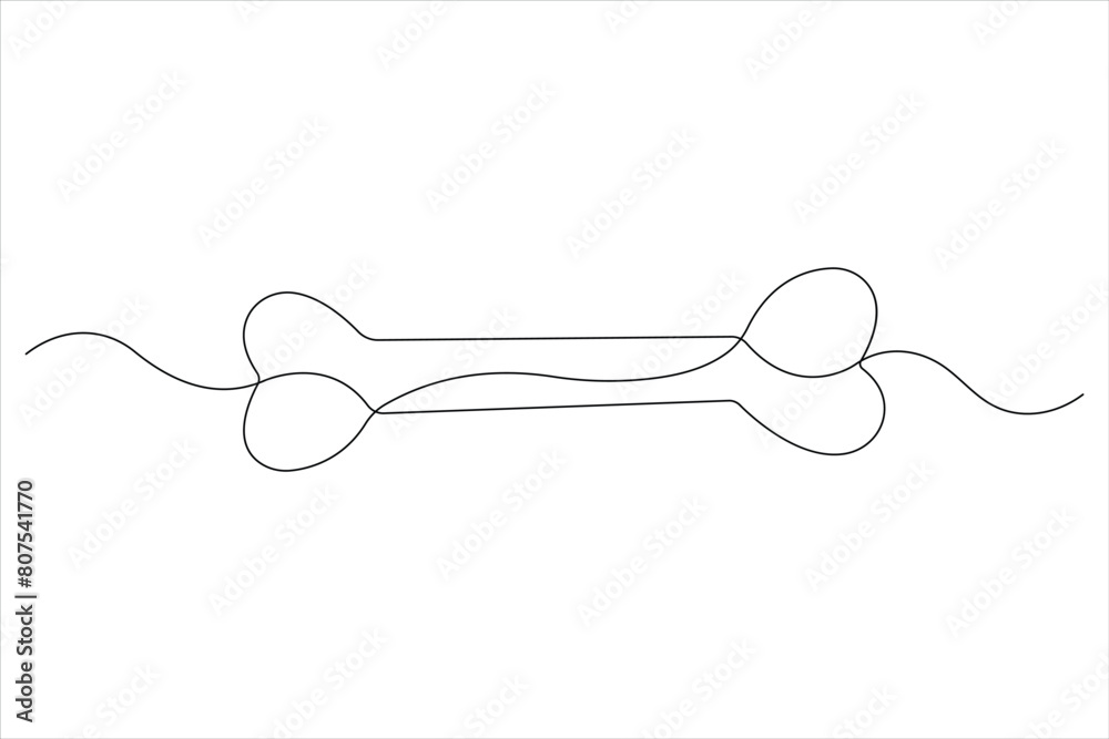 Obraz premium Vector illustration of dog bone continuous one line art drawing concept