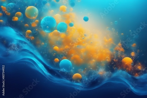 Water under the sea background with bubbles © Heng