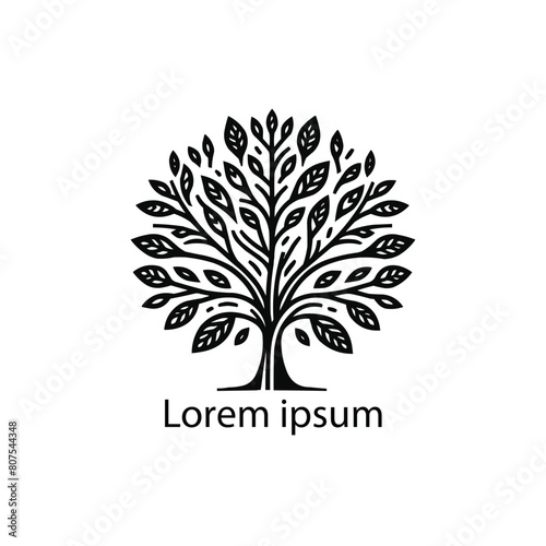 Vector silhouette of a tree