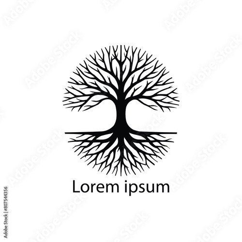 Vector silhouette of a tree