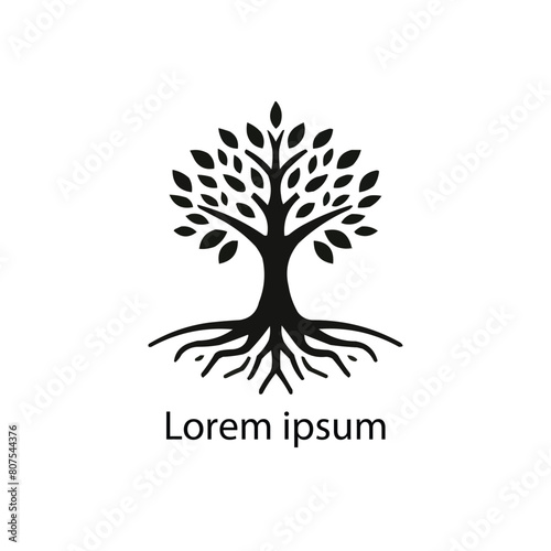 Vector silhouette of a tree