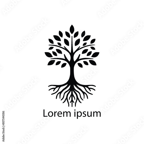 Vector silhouette of a tree