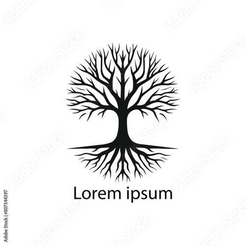 Vector silhouette of a tree