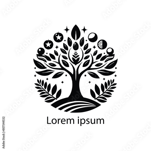 Vector silhouette of a tree