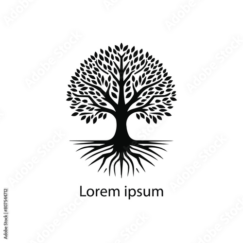 Vector silhouette of a tree