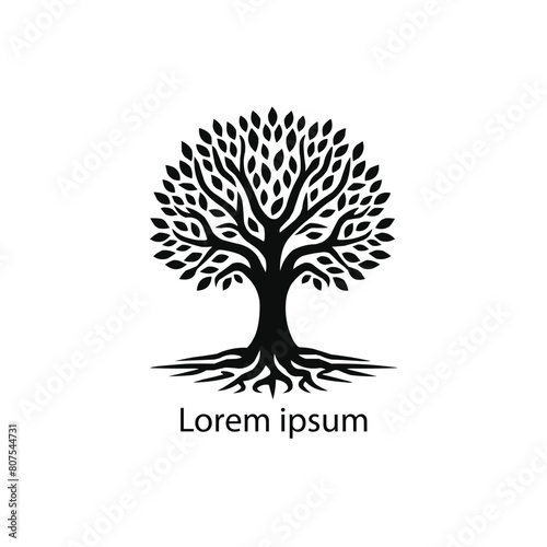 Vector silhouette of a tree