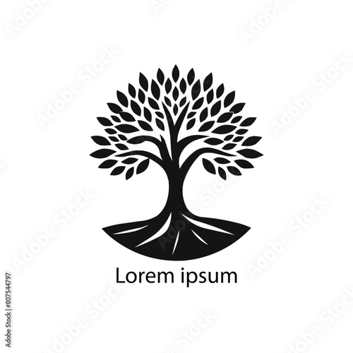 Vector silhouette of a tree