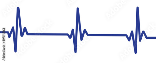 Electrocardiogram, EKG monitoring in an emergency. Heartbeat blue line on the monitor. Vector illustration with editable stroke. eps 10