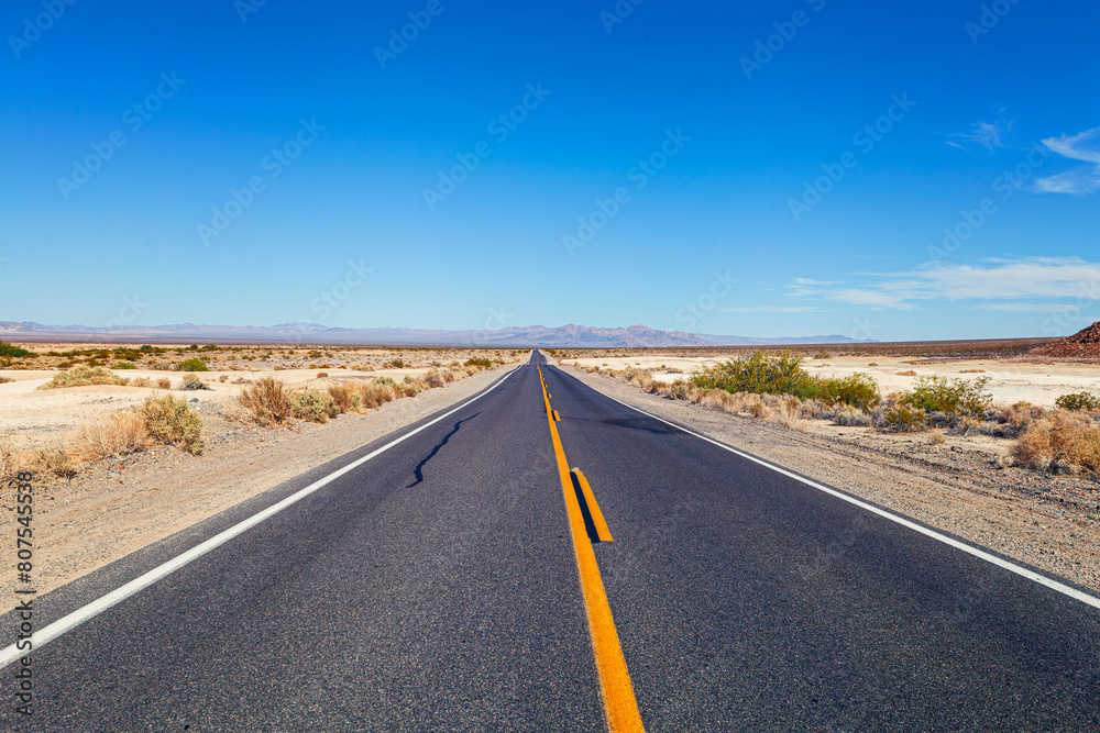 Empty road on the desert