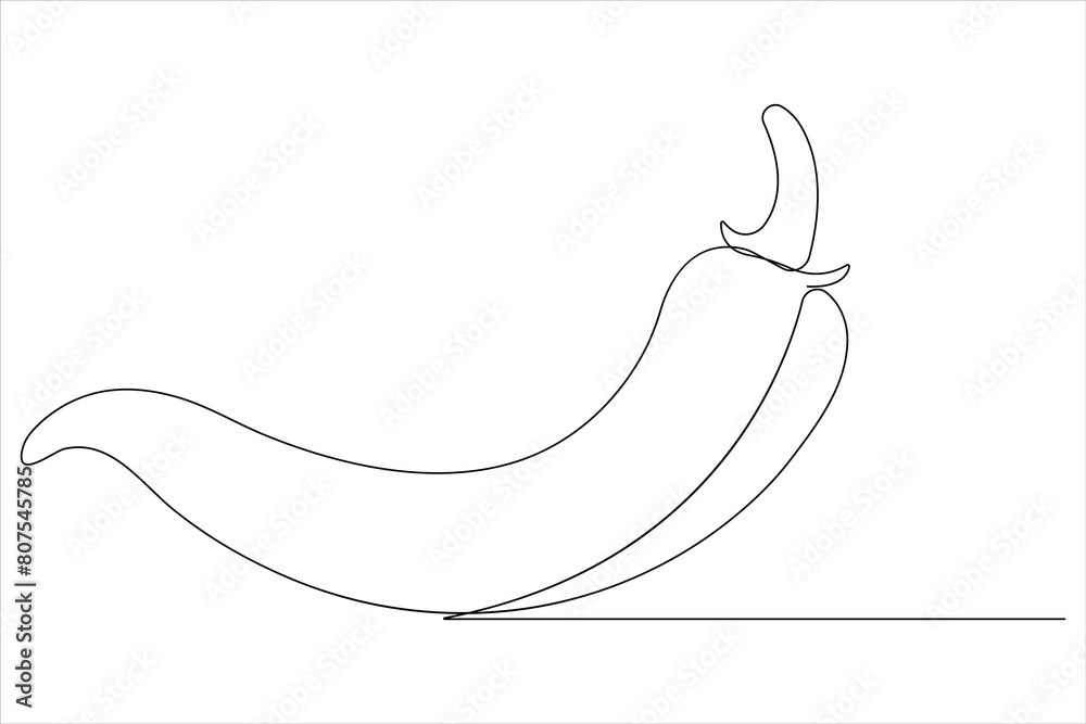 Hot spice chili pepper in continuous one line art drawing of style vector illustration Hot spice chili pepper in continuous one line art drawing of style vector illustration