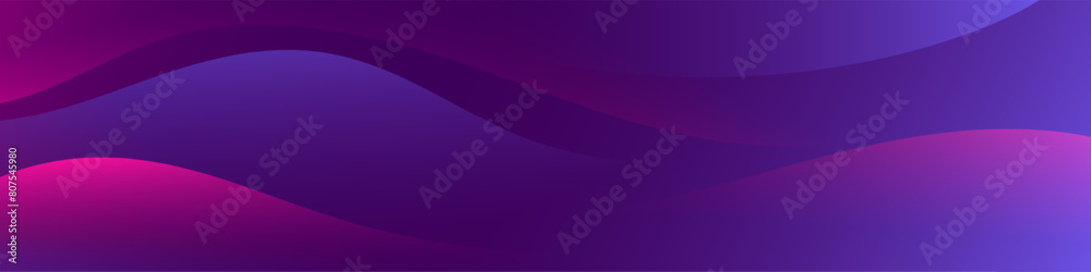Elegant Violet Blue Gradient Wave Banner. Achieve an elegant and dynamic look with gradient waves in violet blue hues. Ideal for eye catching headers, promotional banners, and graphic elements