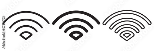 Radio tower icon set. Internet and mobile connection. Linear style. Signal set vector icons. Radio signals waves and light rays, radar, wifi, antenna and satellite signal symbols. 11:11