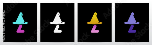 Wizard Magician Witch Hat on Letter Initial Logo Design Z