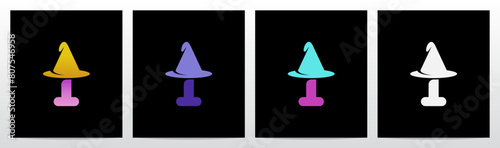 Wizard Magician Witch Hat on Letter Initial Logo Design I