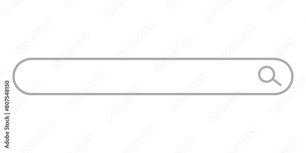blank search bar icon, search box simple flat style vector illustration for text isolated on white and transparent background. grey website search banner blank search bar icon, search box simple flat style vector illustration for text isolated on white and transparent background. grey website search banner