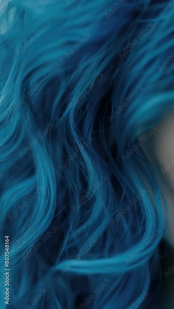 Close up of woman's long blue hair Close up of woman's long blue hair