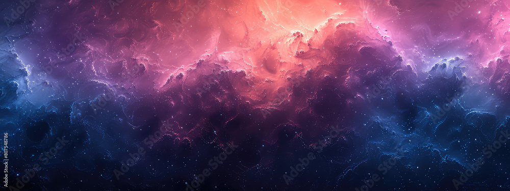  A vibrant and dynamic background of dark, swirling clouds with hints of pink and blue hues. Created with Ai