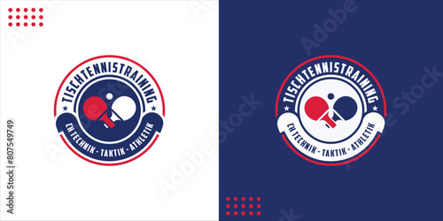 Table tennis sport vector template, with circular lettering, ping pong ball club, design inspiration.