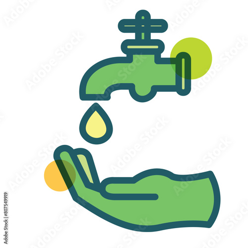 Tap - Green icon set with symbols of ecological cities, eco-technology, renewable energy, sustainable development, climate change, and global warming