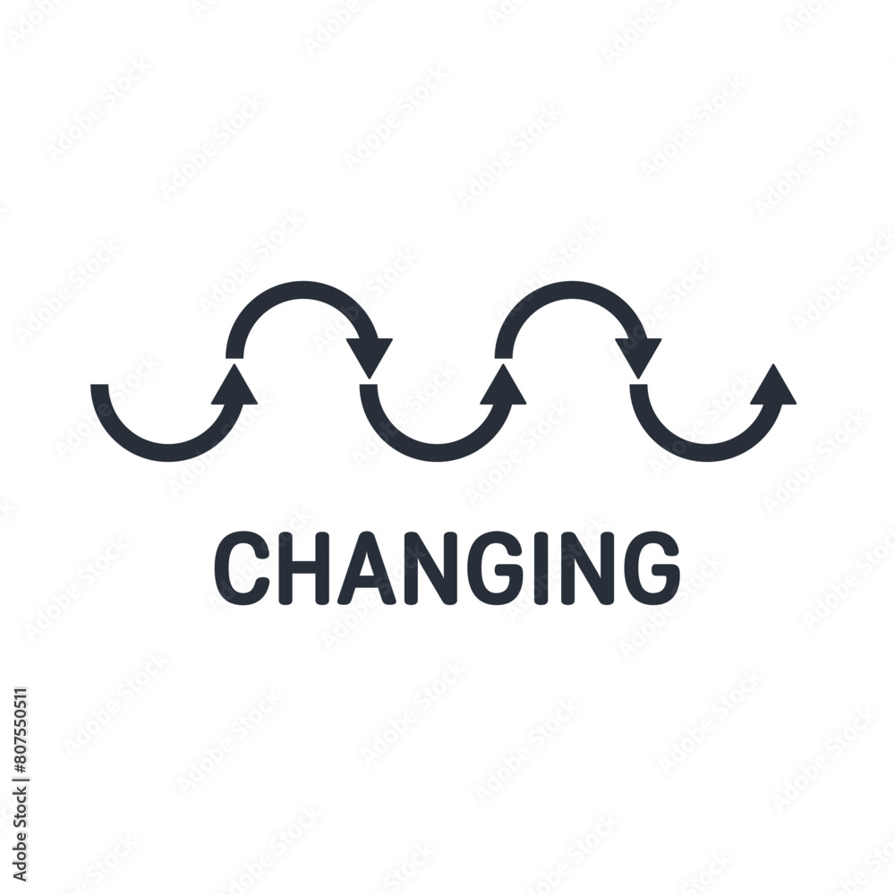 Changing flow. Vector linear icon isolated on white background. Changing flow. Vector linear icon isolated on white background.