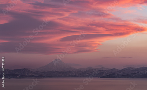 Kamchatka region, Vilyuchinsky volcano at sunset photo