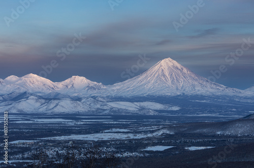 Kamchatka region, Koryaksky volcano at sunrise