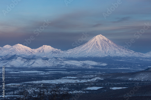 Kamchatka region, Koryaksky volcano at sunrise photo