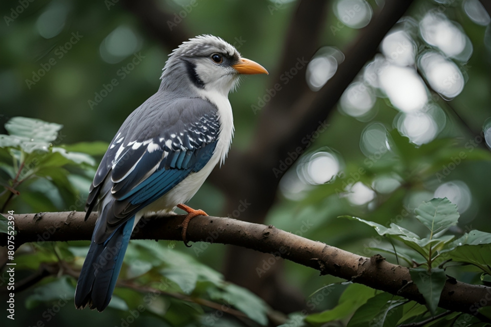 hued delightful bird sitting on the tree in the wilderness, shaded wild bird, hued wild bird sitting on the part of tree in wilderness