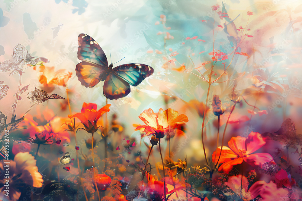 digital art butterfly on the flower digital art butterfly on the flower