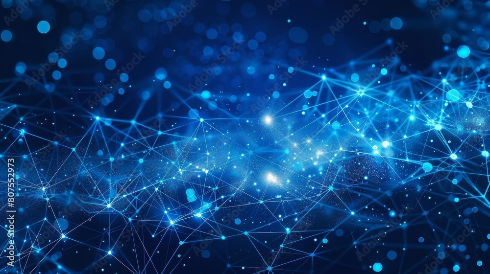 Futuristic blue and white network diagram, emphasizing connectivity and data exchange Futuristic blue and white network diagram, emphasizing connectivity and data exchange