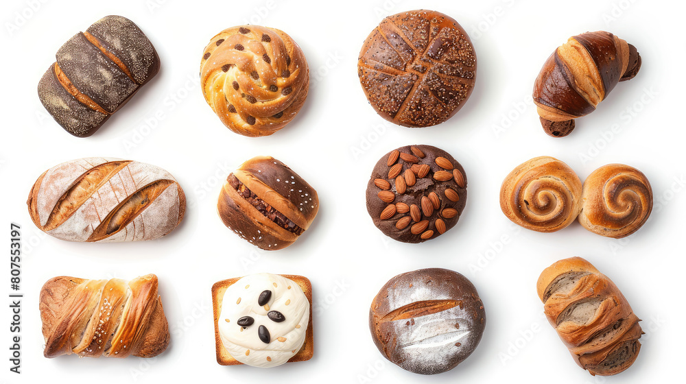 Freshly Baked Bread on White Bakery Background Freshly Baked Bread on White Bakery Background