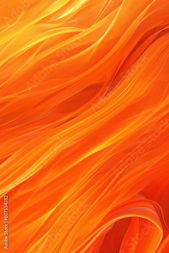 Bright tangerine orange waves in a flame-like abstract design perfect for a warm inviting background