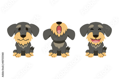 Set of vector cartoon character cute dog for design.