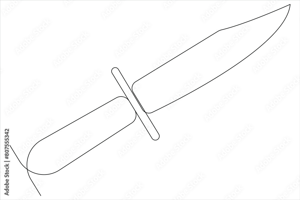 Continuous one line art drawing of knife outline vector illustration Continuous one line art drawing of knife outline vector illustration